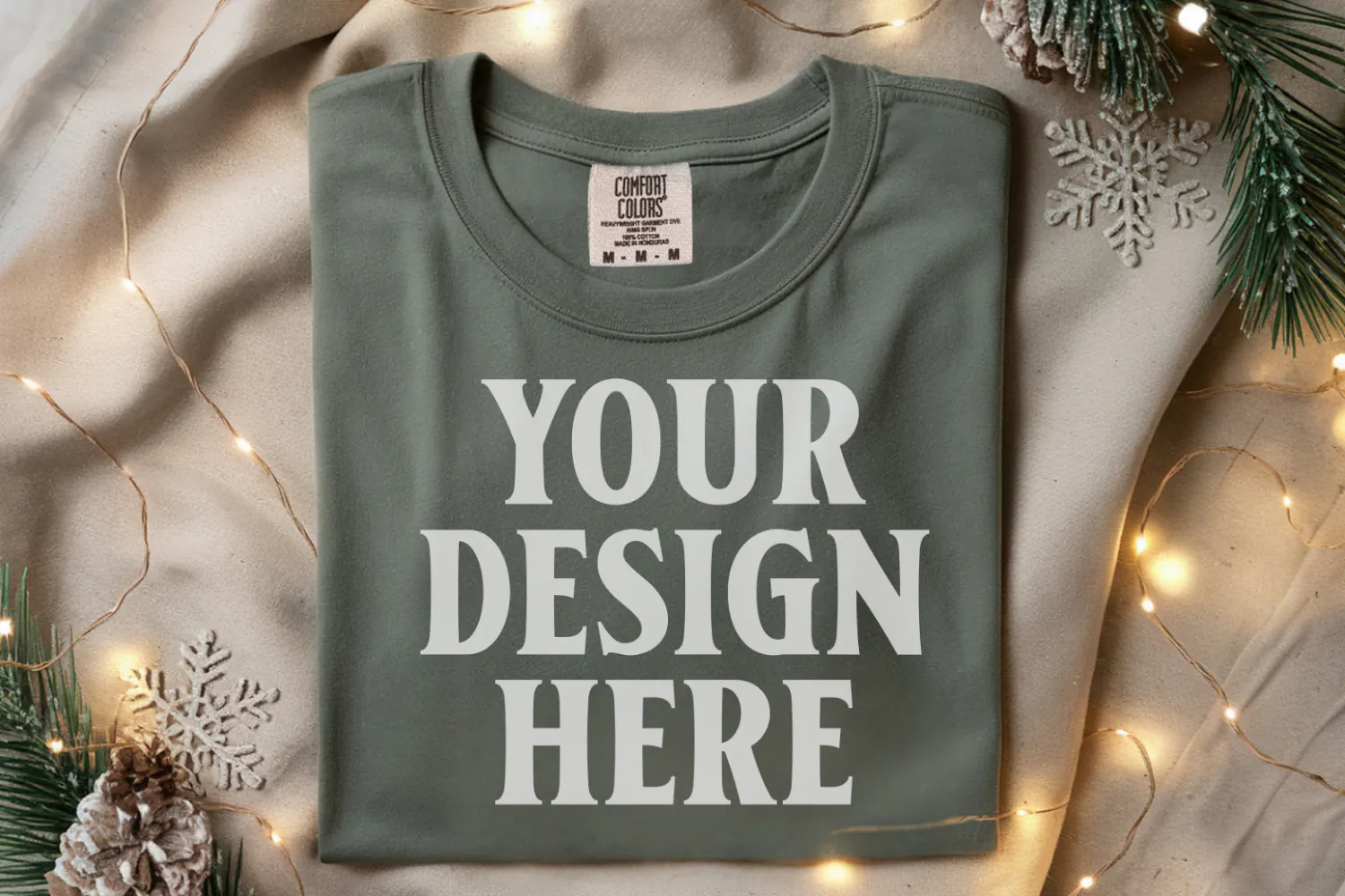 Forest green Comfort Colors 1717 Christmas Folded T-Shirt Mo product image 1
