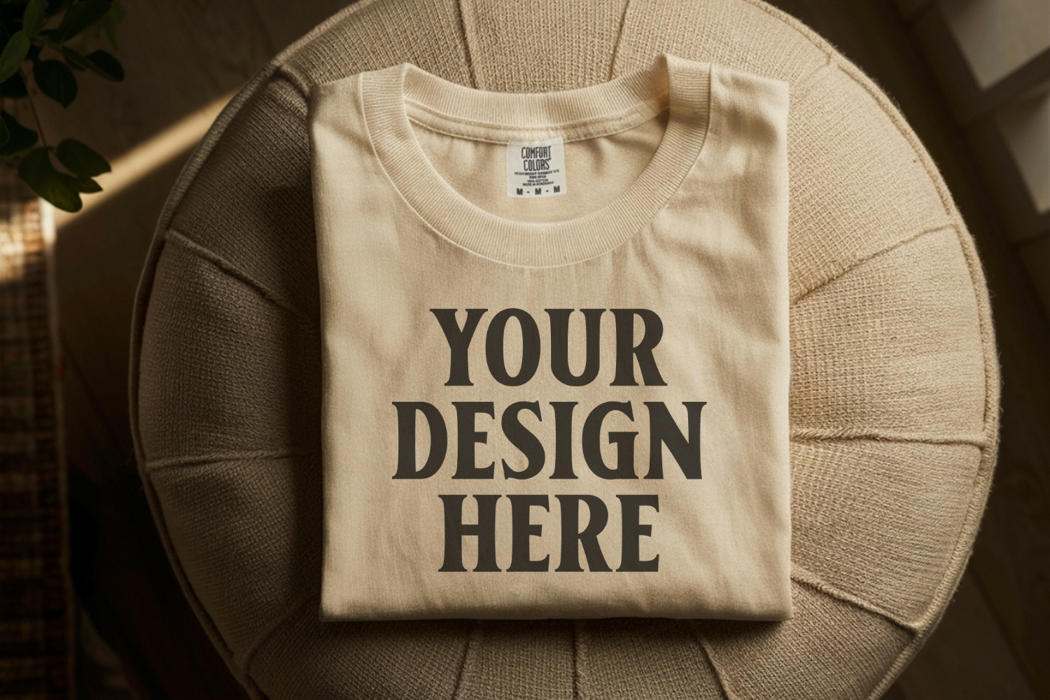 Ivory Comfort Colors 1717 Folded Tshirt Mockups product image 1