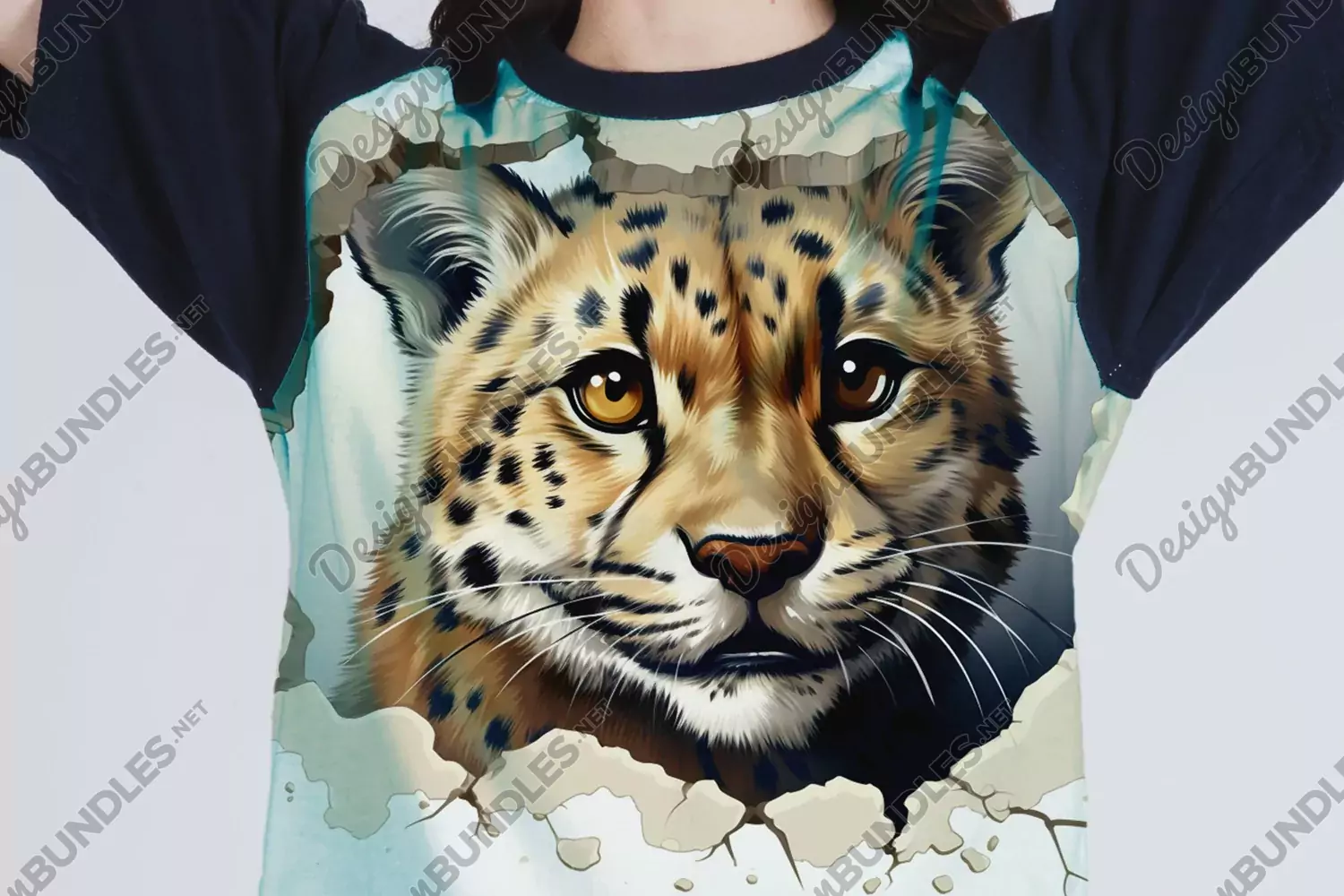 Cheetah funny Animal head peeking on white background product image 1