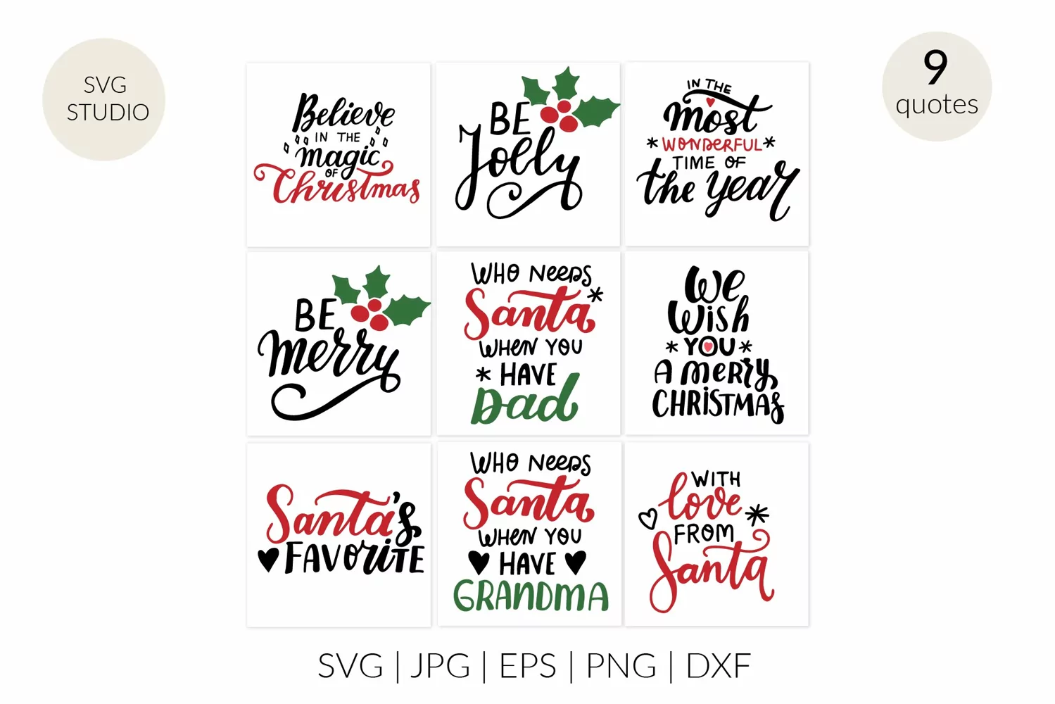 Funny Christmas clipart. Christmas quotes svg. Santa svg product image 1