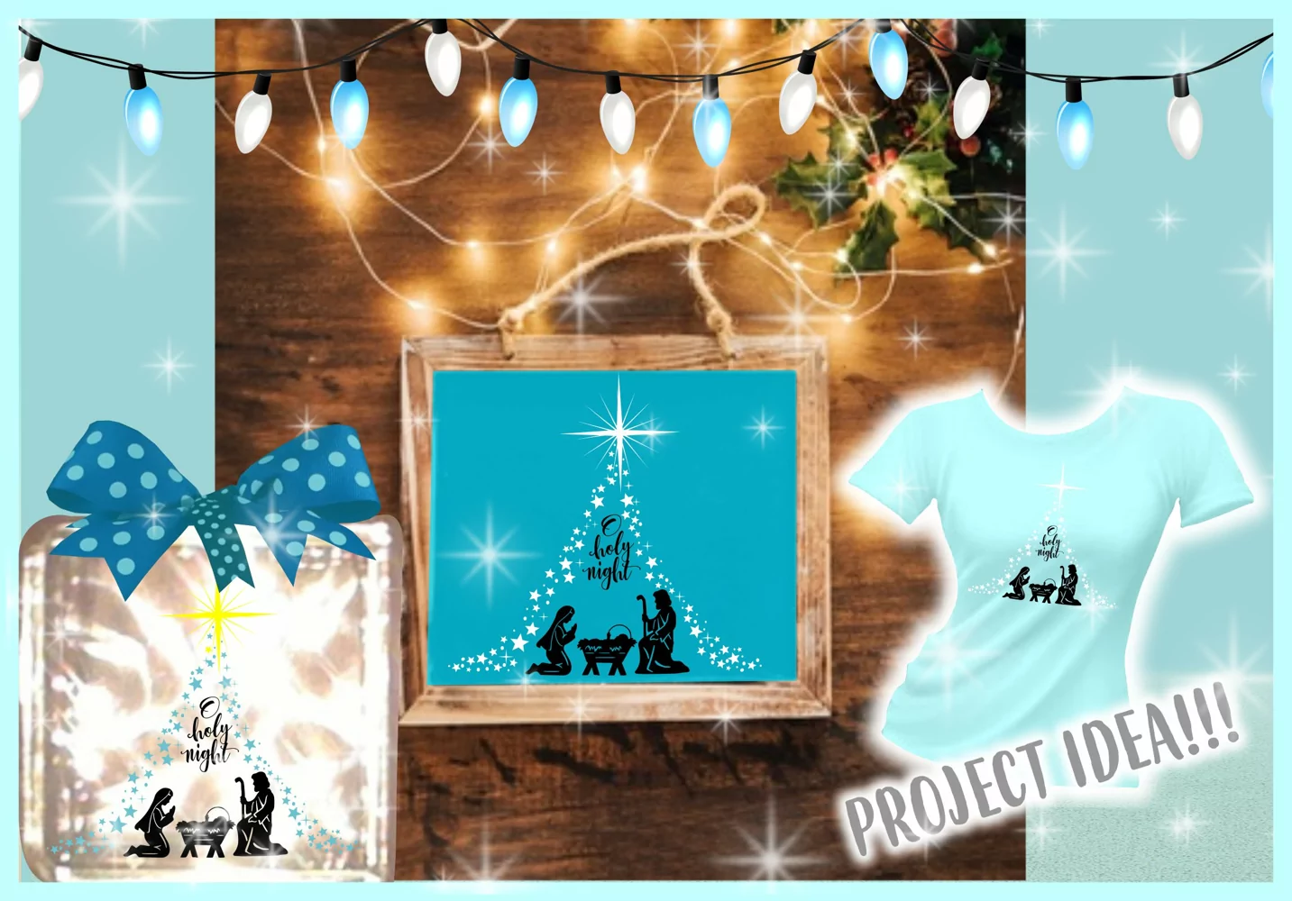 Oh Holy Night Nativity Scene SVG DXF EPS PNG PDF Christmas product image 1