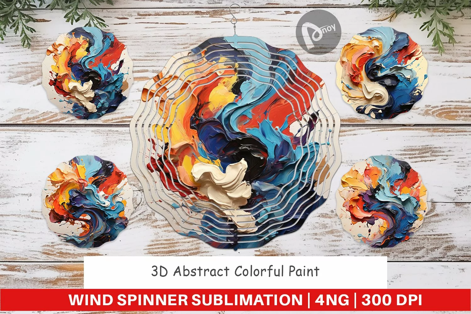 Wind Spinner 3D Abstract Paint Colorful product image 1