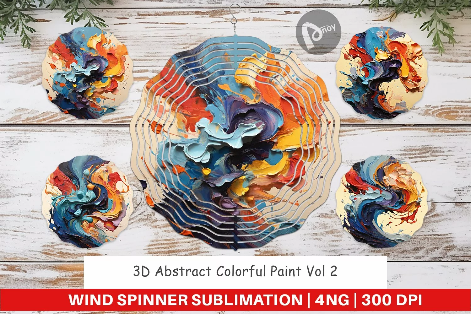 Wind Spinner 3D Abstract Paint Colorful product image 1