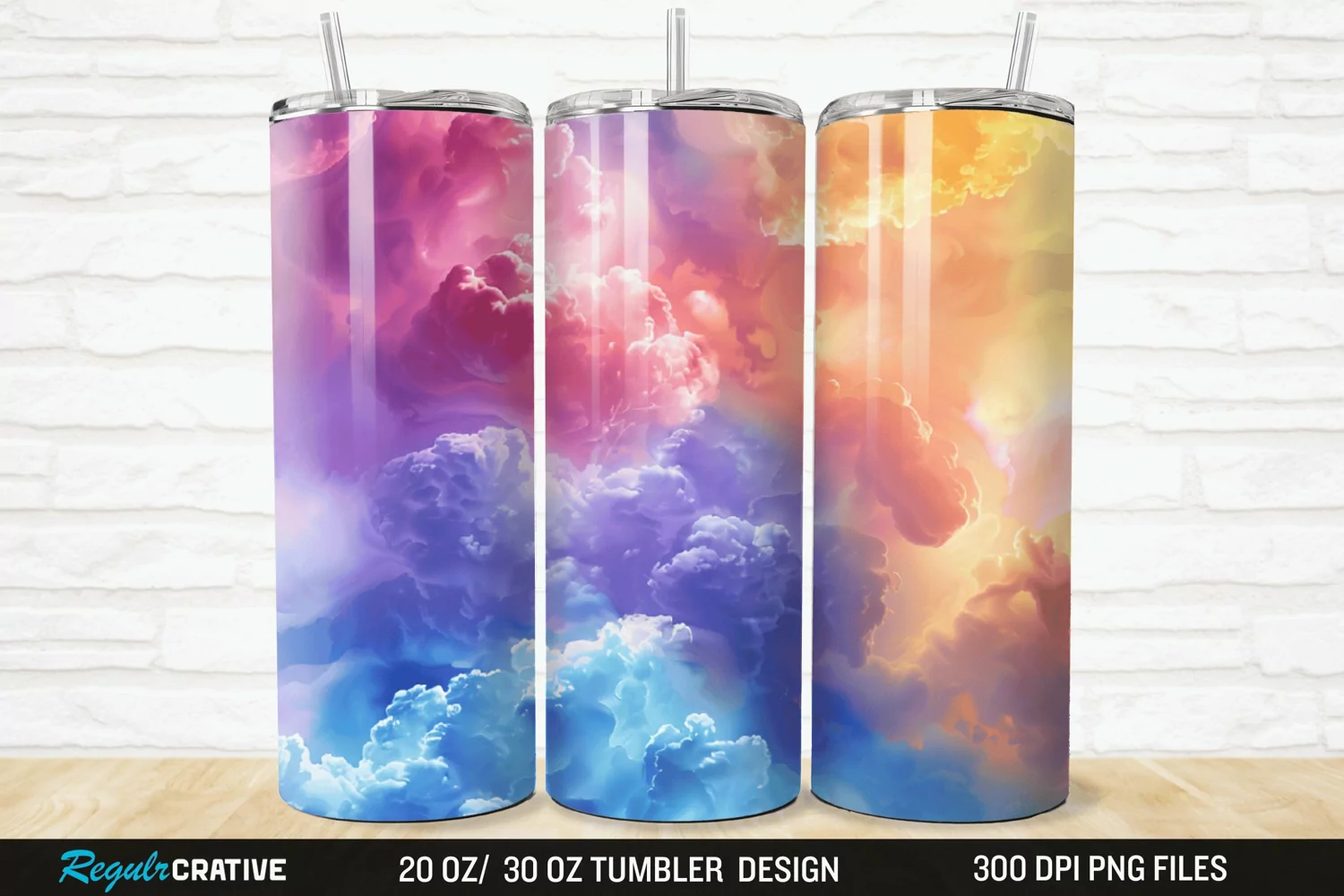 3D Colorful Cloud 20/30oz Skinny Tumbler product image 1