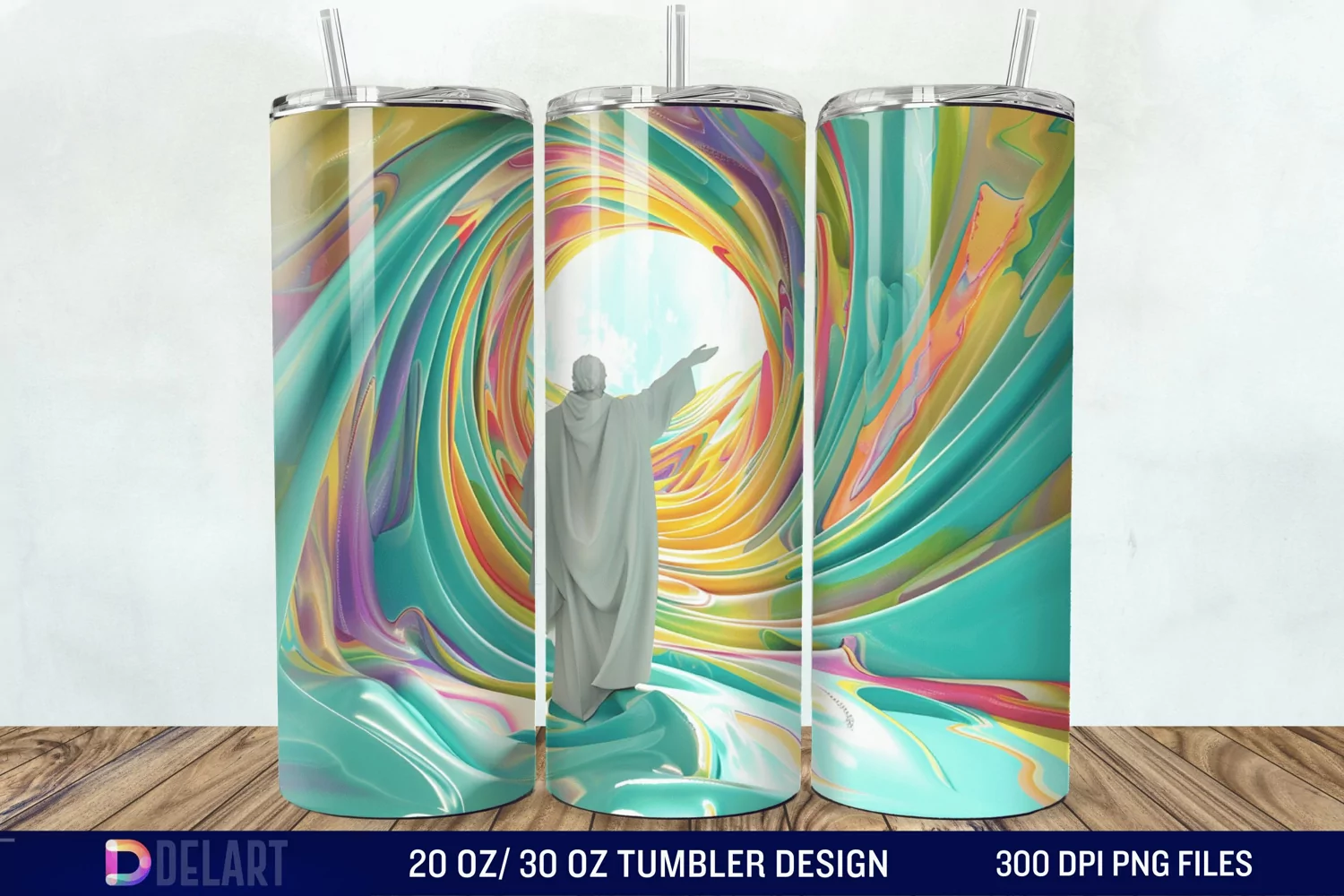 3D Colorful He is Risen Christian Tumbler Wrap product image 1
