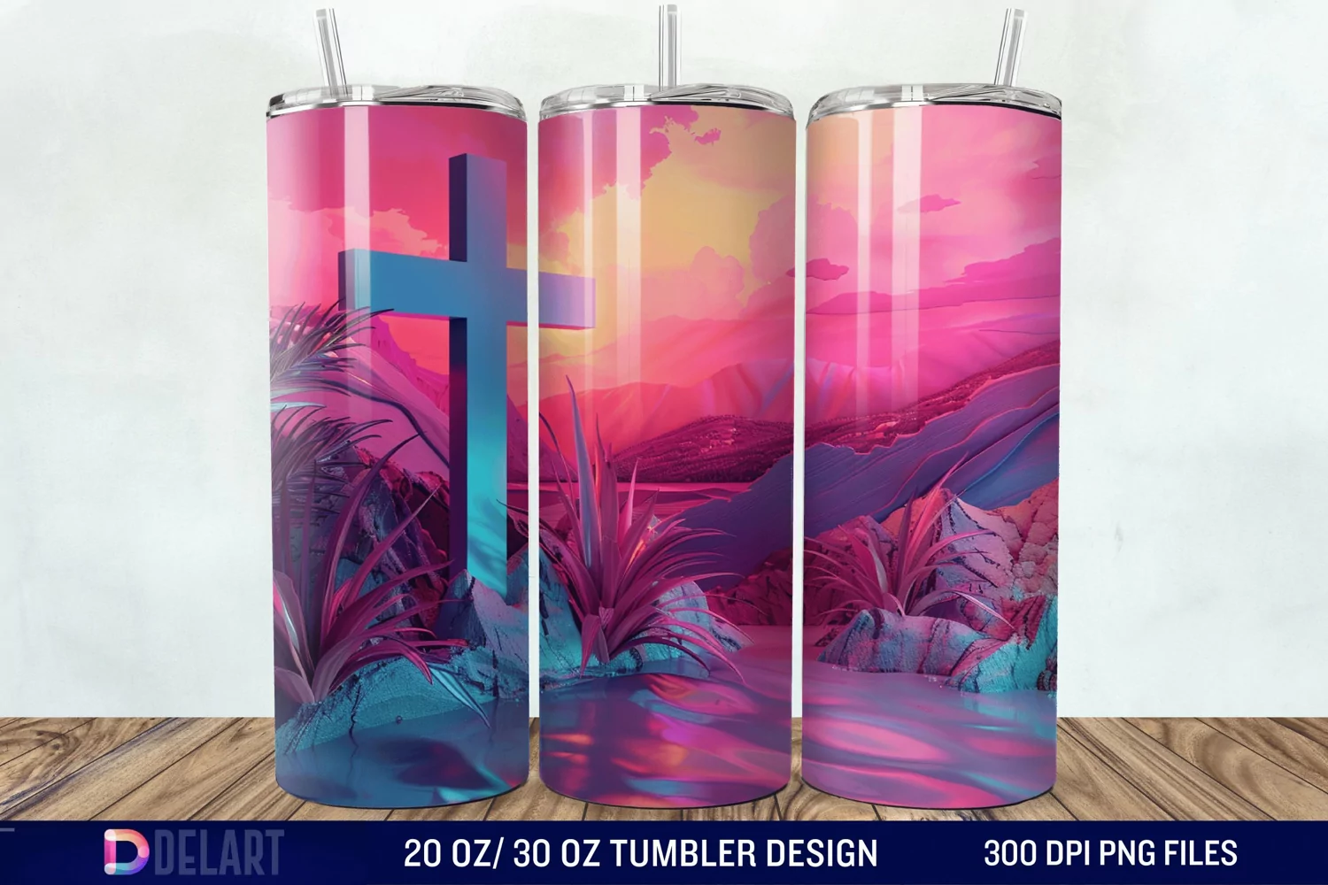 3D Colorful He is Risen Christian Tumbler Wrap product image 1