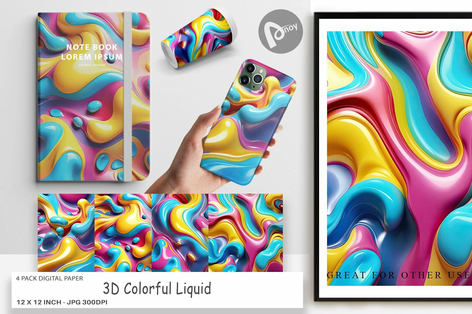 Digital Paper 3D Colorful Liquid product image 1