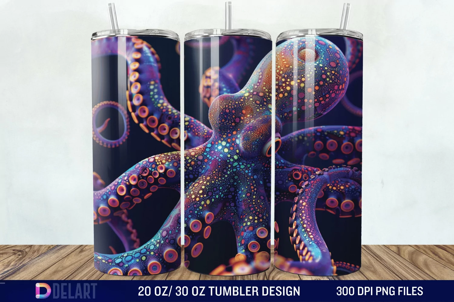 3D Colorful Octopus Tumbler Wrap product image 1