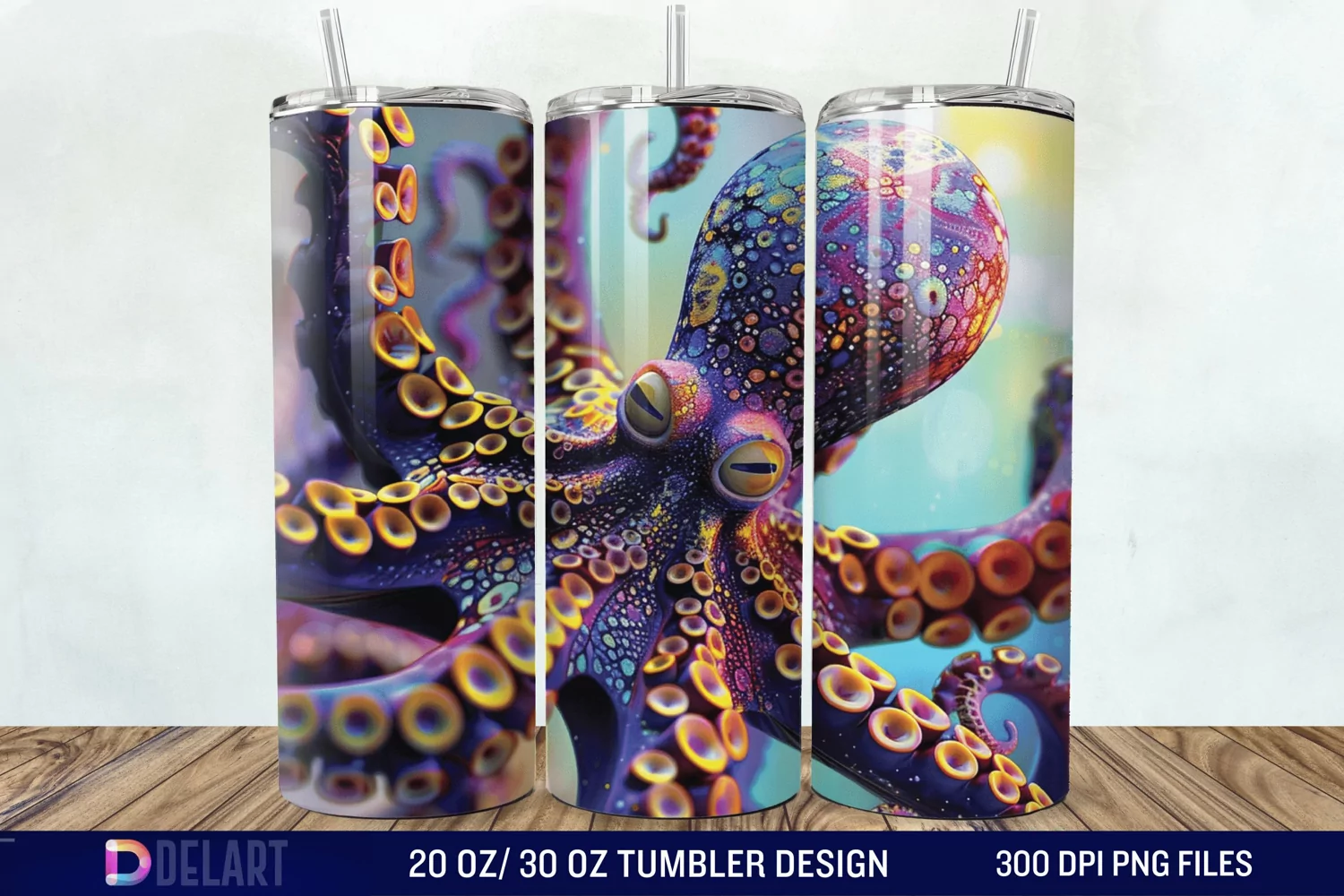 3D Colorful Octopus Tumbler Wrap product image 1