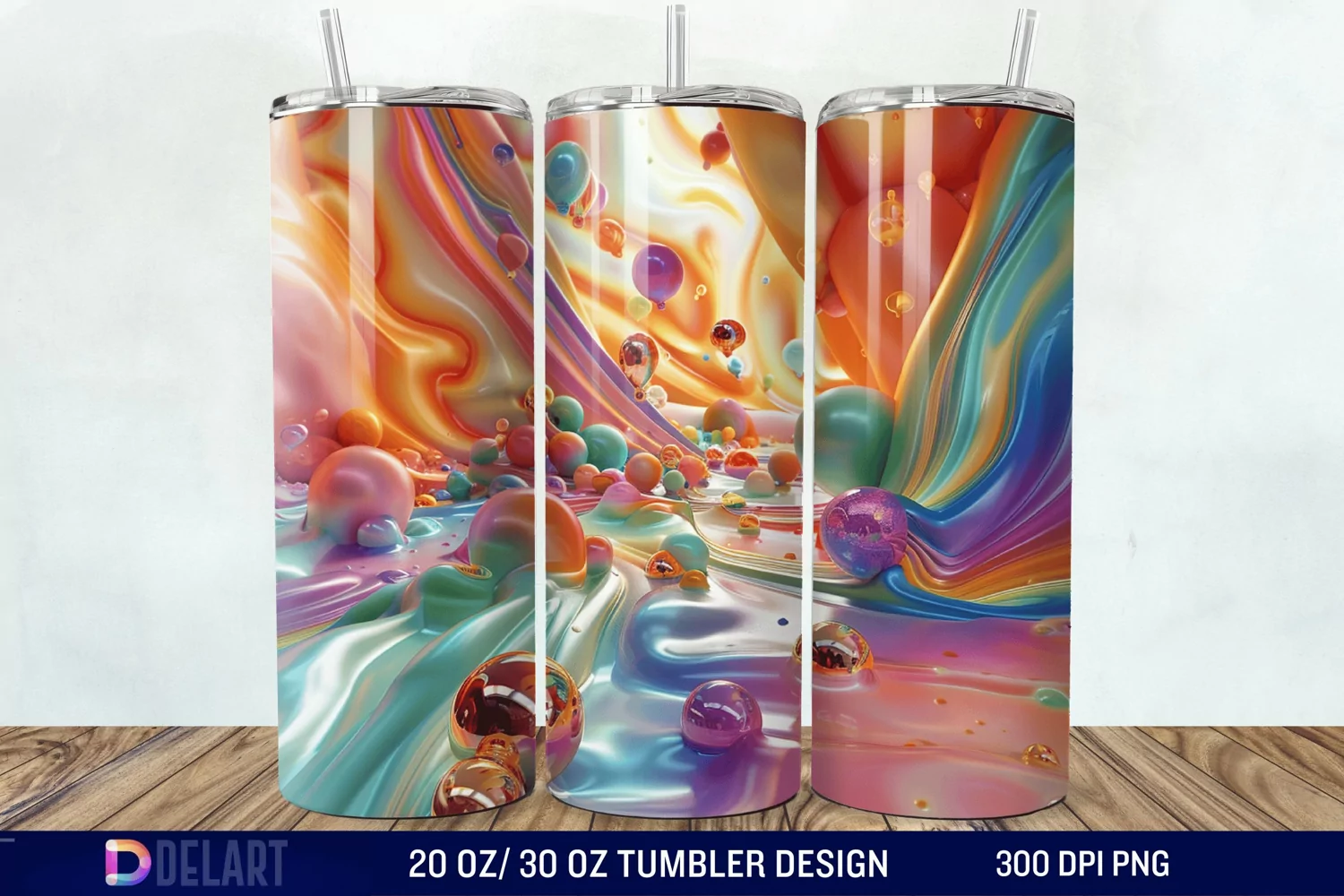 3D colorful Tumbler Wrap product image 1