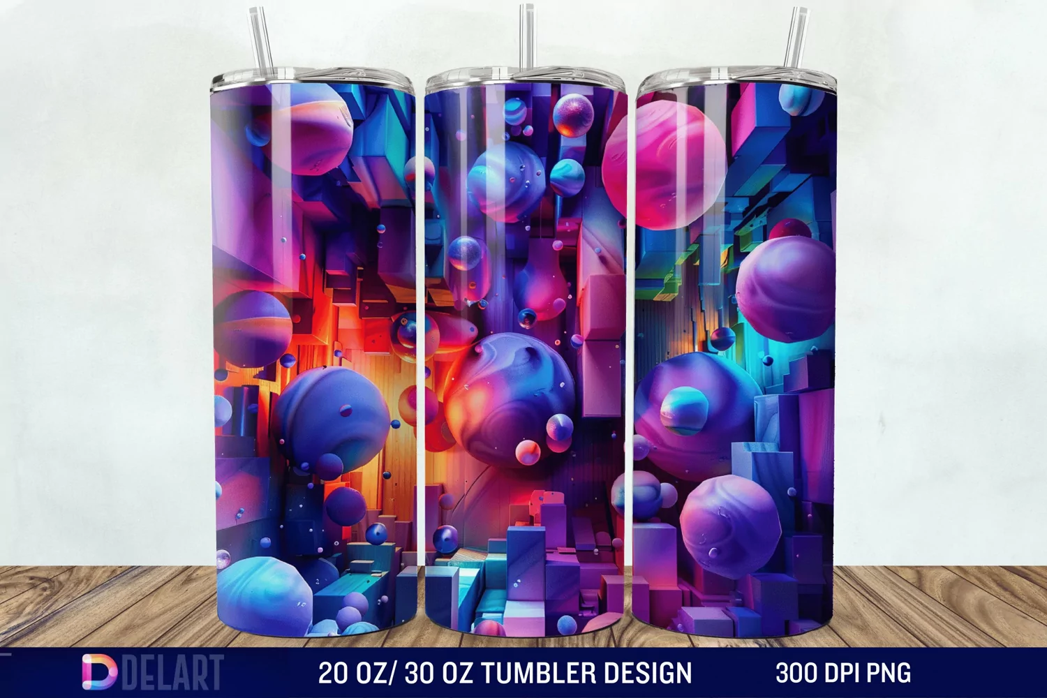3D colorful Tumbler Wrap product image 1