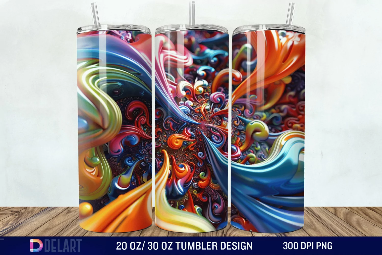 3D colorful Tumbler Wrap product image 1