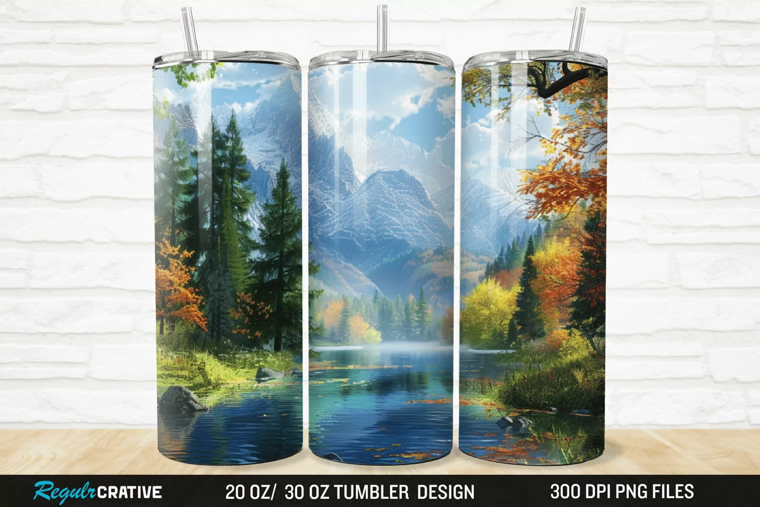 3D Forest Landscape 20/30oz Skinny Tumbler product image 1