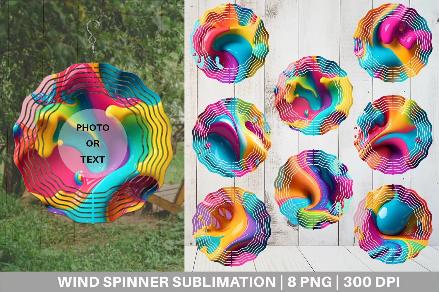 Wind Spinner 3D Liquid Colorful | Sublimation Spinner Design product image 1
