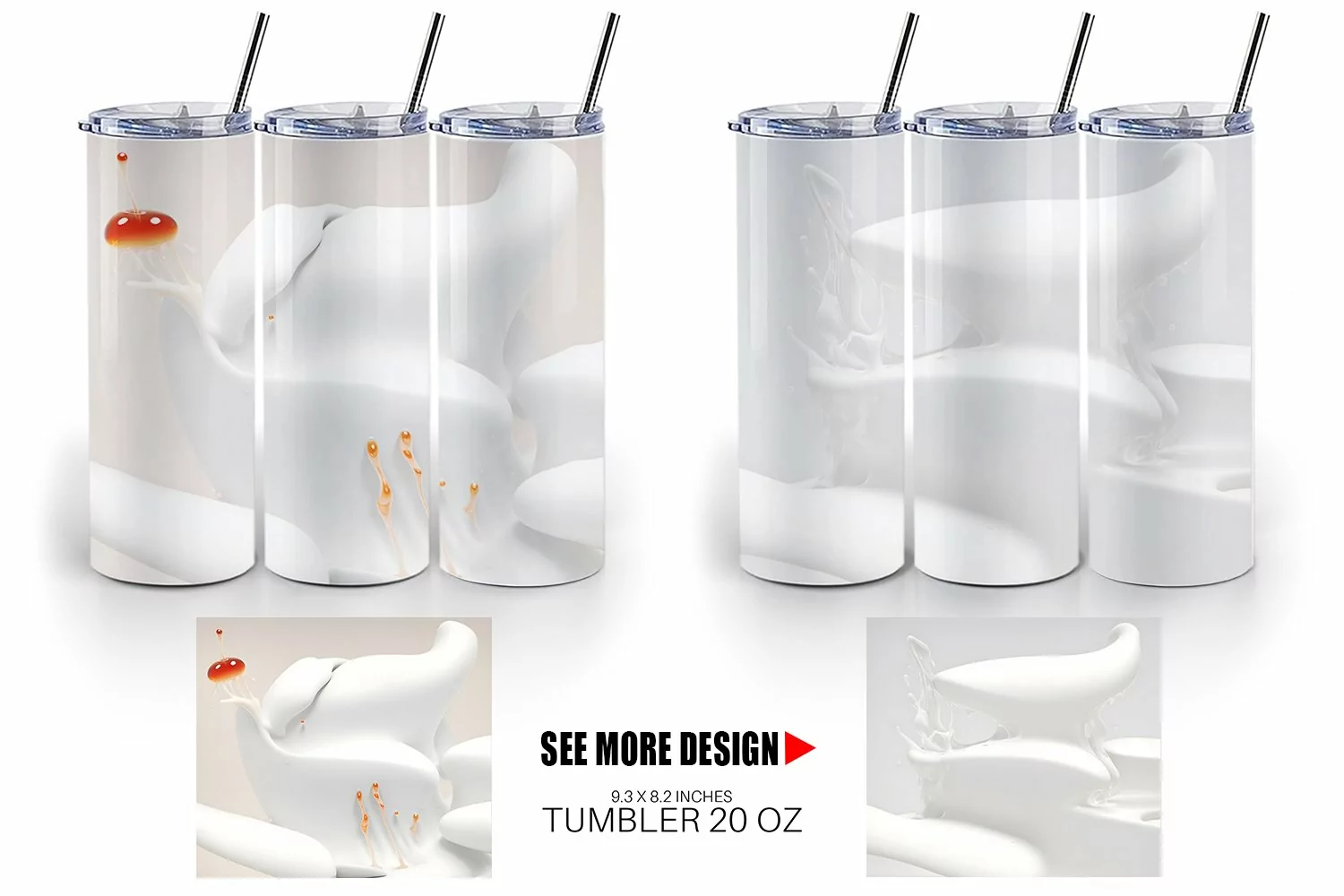 3d Liquids White Color | Tumbler Sublimation Wrap product image 1