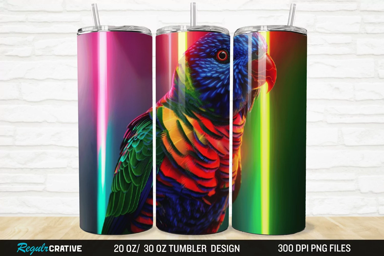 3D Lorikeet Parrot 20/30oz Skinny Tumbler product image 1