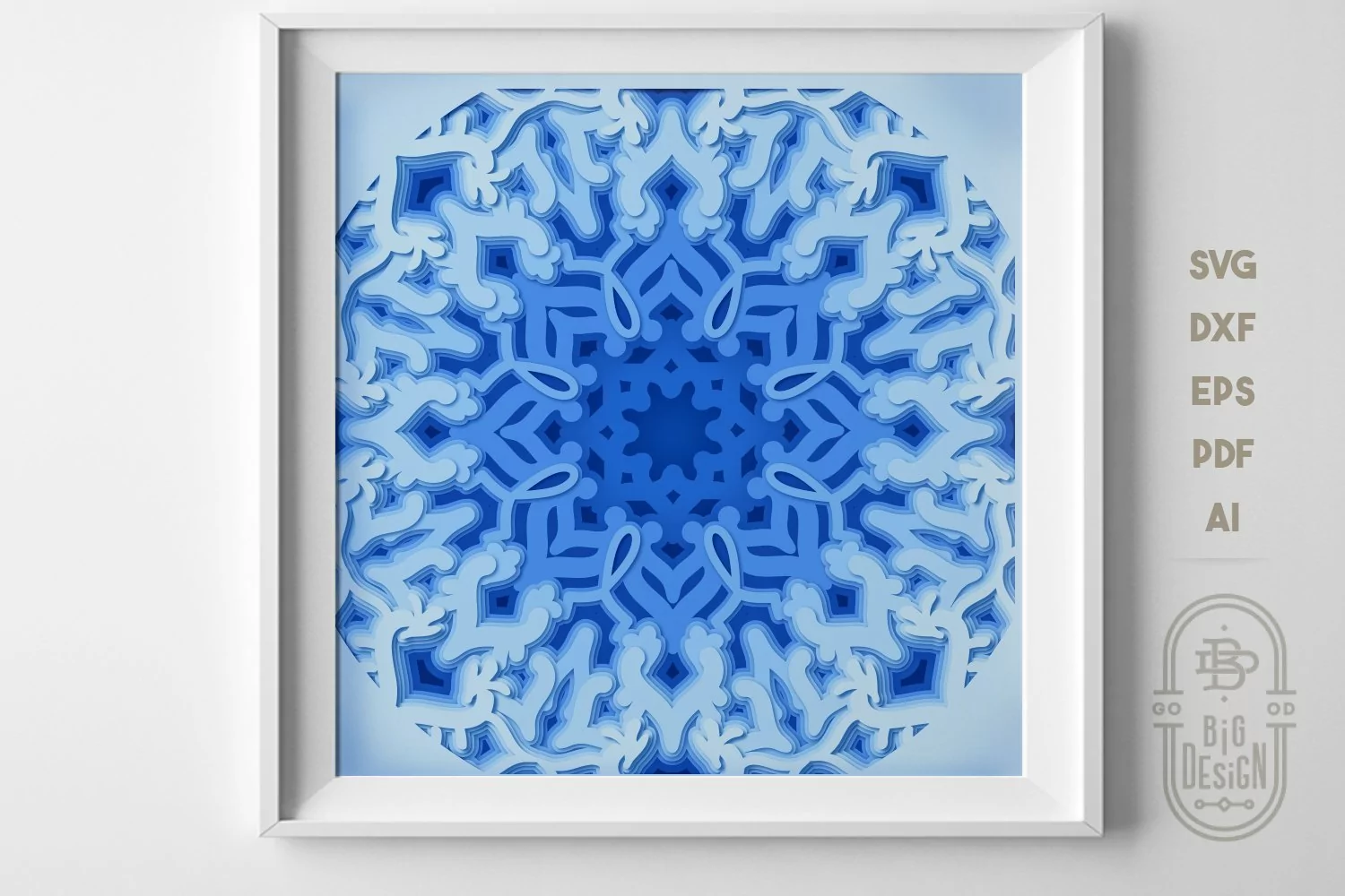 3D Layered MANDALA | 3D SVG Paper cut project |Stacked paper product image 1