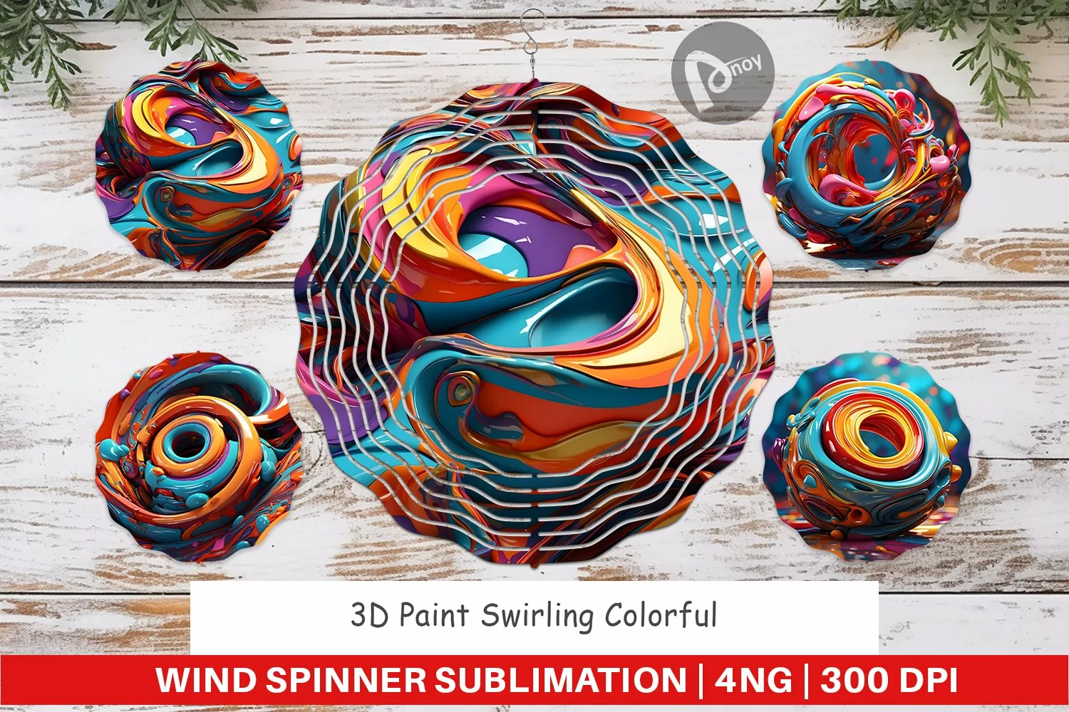 Wind Spinner 3D Paint Swirling Colorful product image 1
