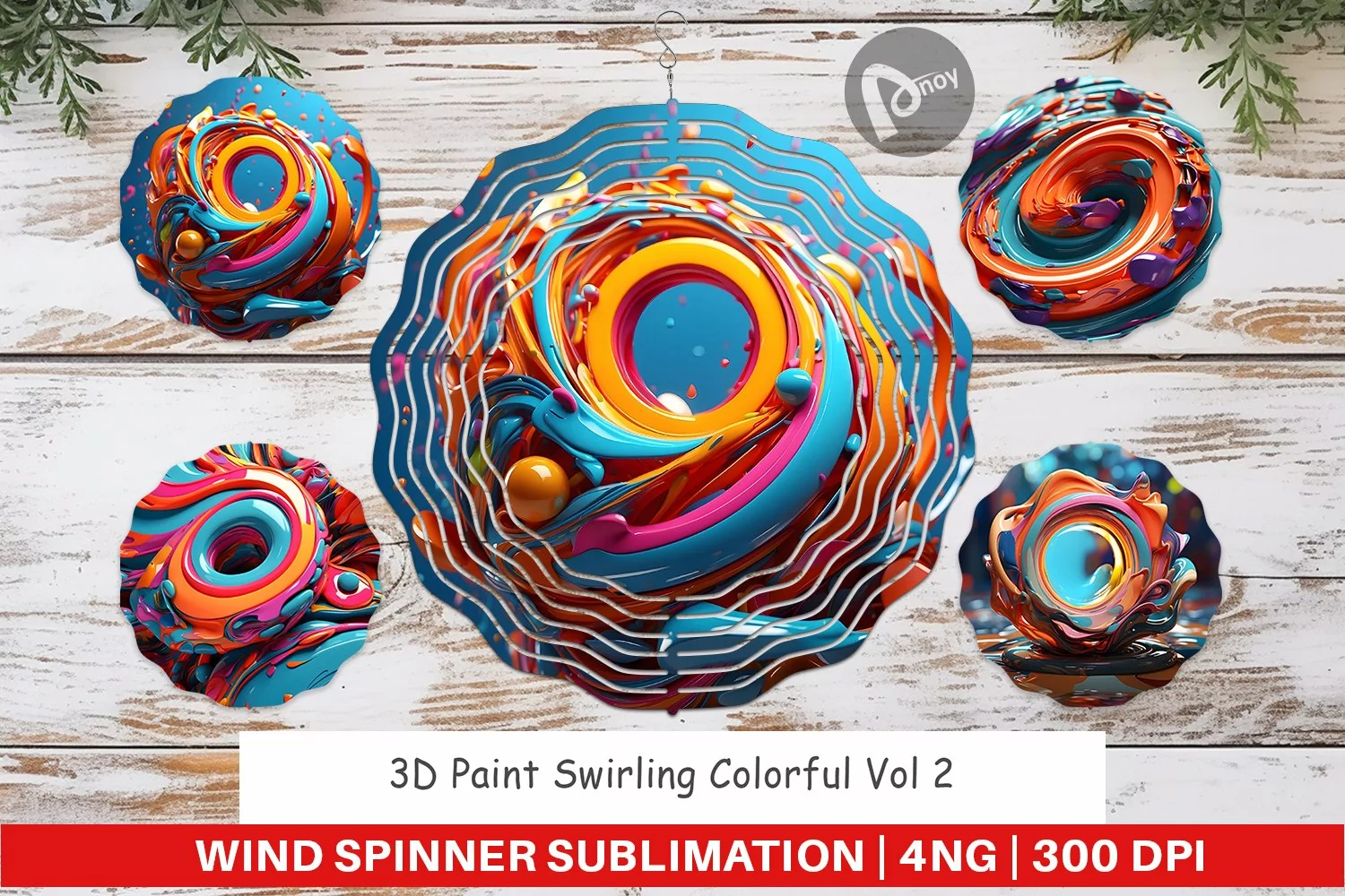 Wind Spinner 3D Paint Swirling Colorful product image 1