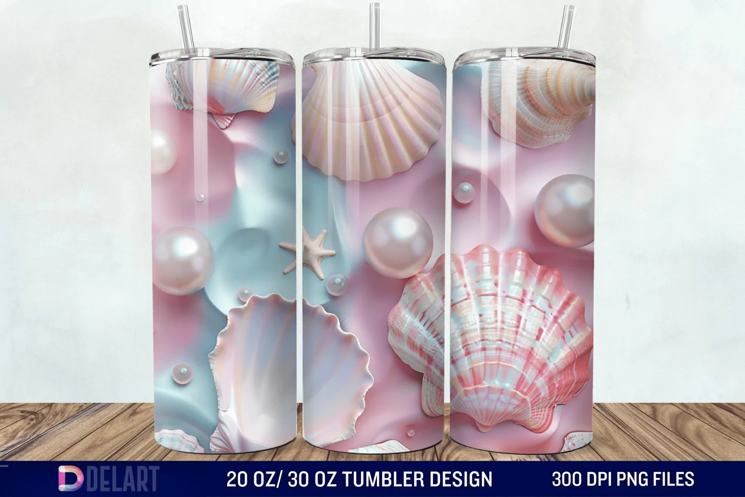 3D Pearl Seashells colorful Tumbler Wrap product image 1