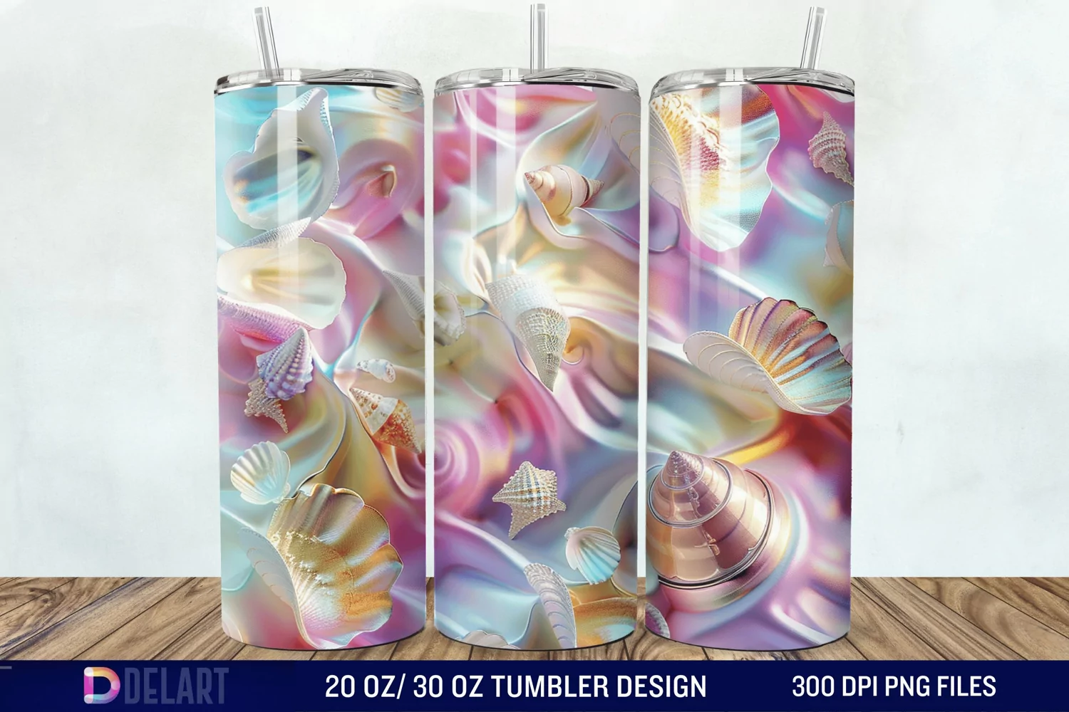 3D Pearl Seashells colorful Tumbler Wrap product image 1