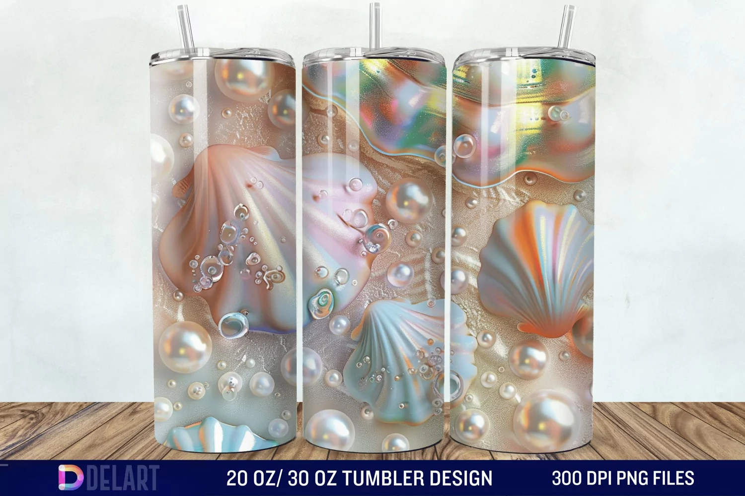 3D Pearl Seashells colorful Tumbler Wrap product image 1