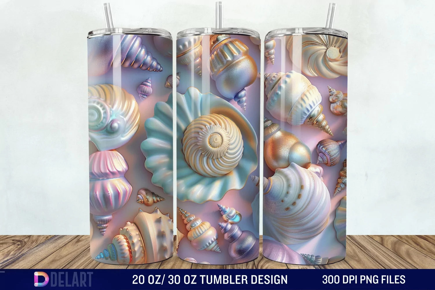 3D Pearl Seashells colorful Tumbler Wrap product image 1