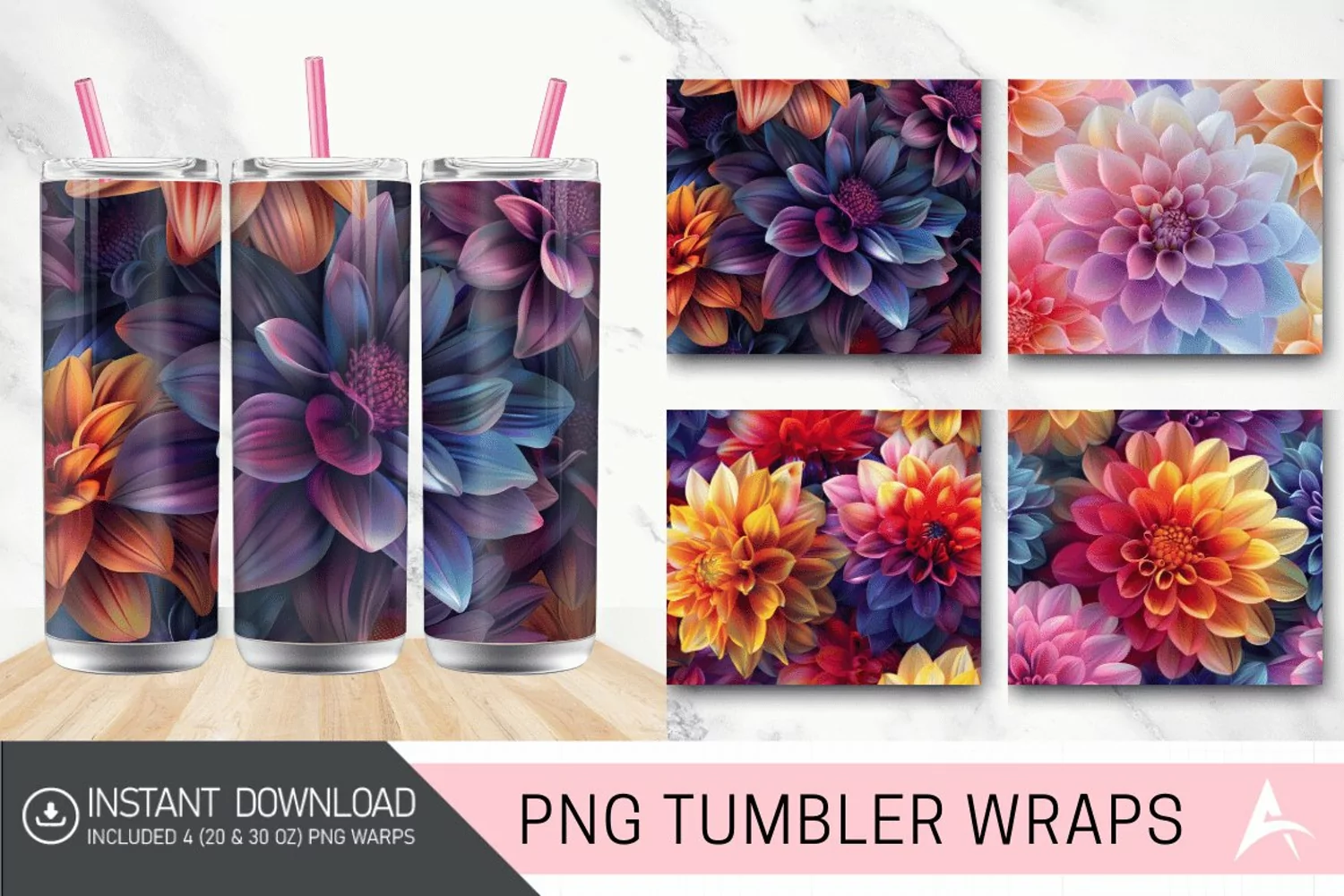 3D Seamless Colorful Tumbler wrap product image 1