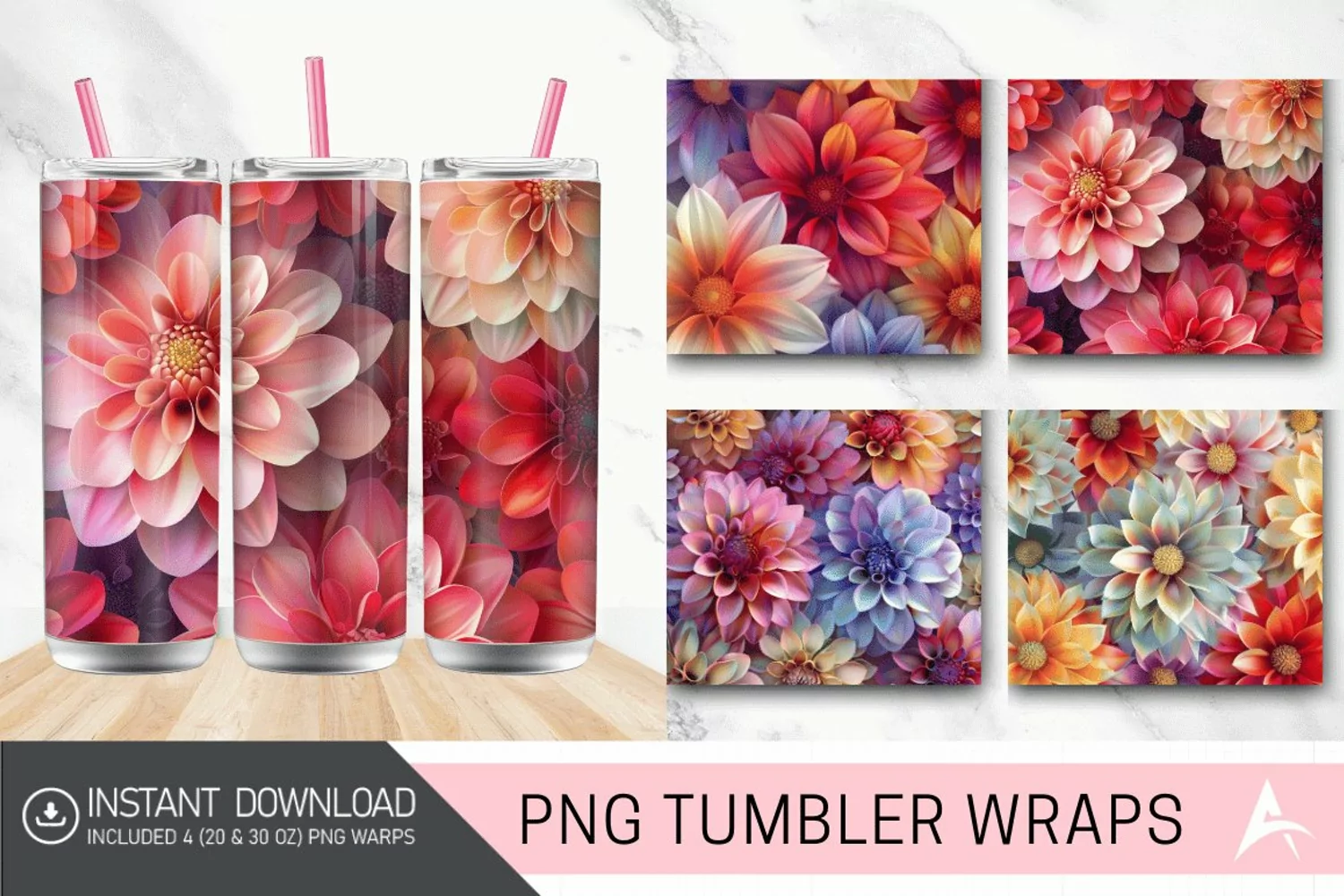 3D Seamless Colorful Tumbler wrap product image 1