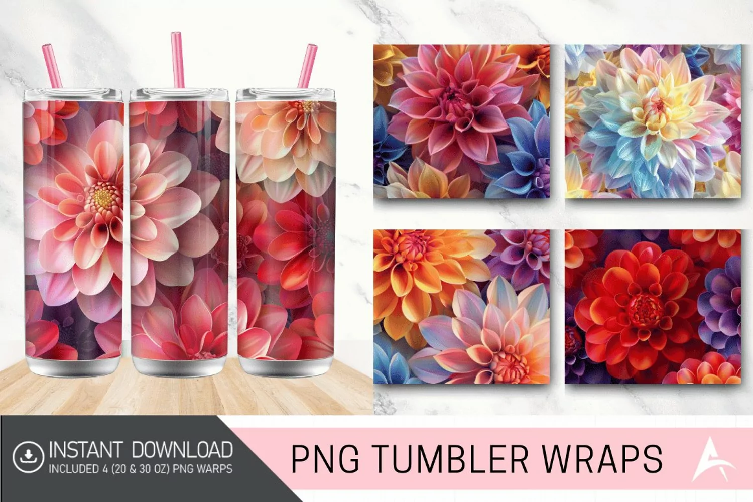 3D Seamless Colorful Tumbler wrap product image 1