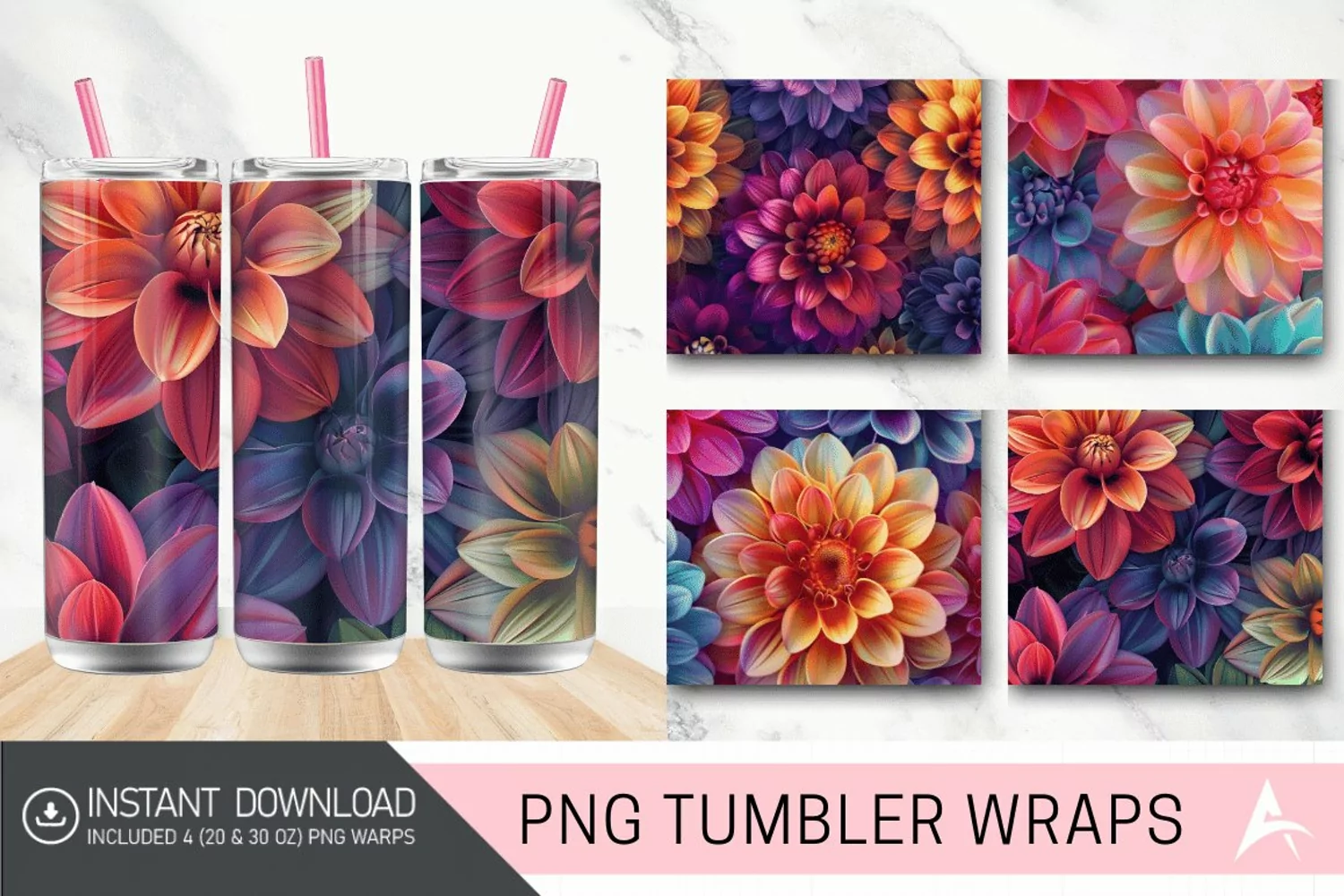 3D Seamless Colorful Tumbler wrap product image 1