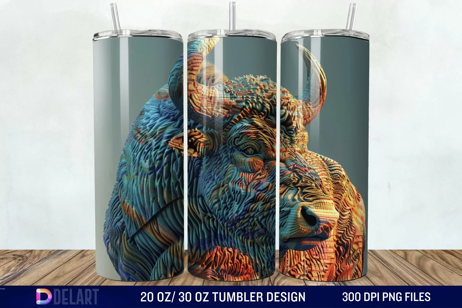 3D Vintage Buffalo Tumbler Wrap product image 1