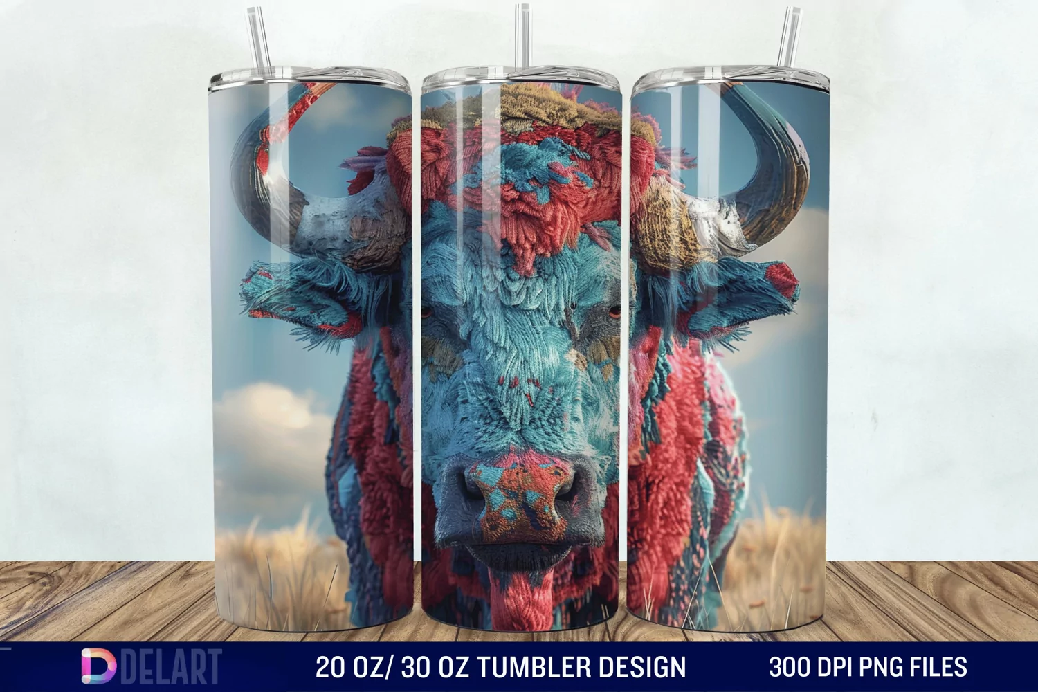 3D Vintage Buffalo Tumbler Wrap product image 1