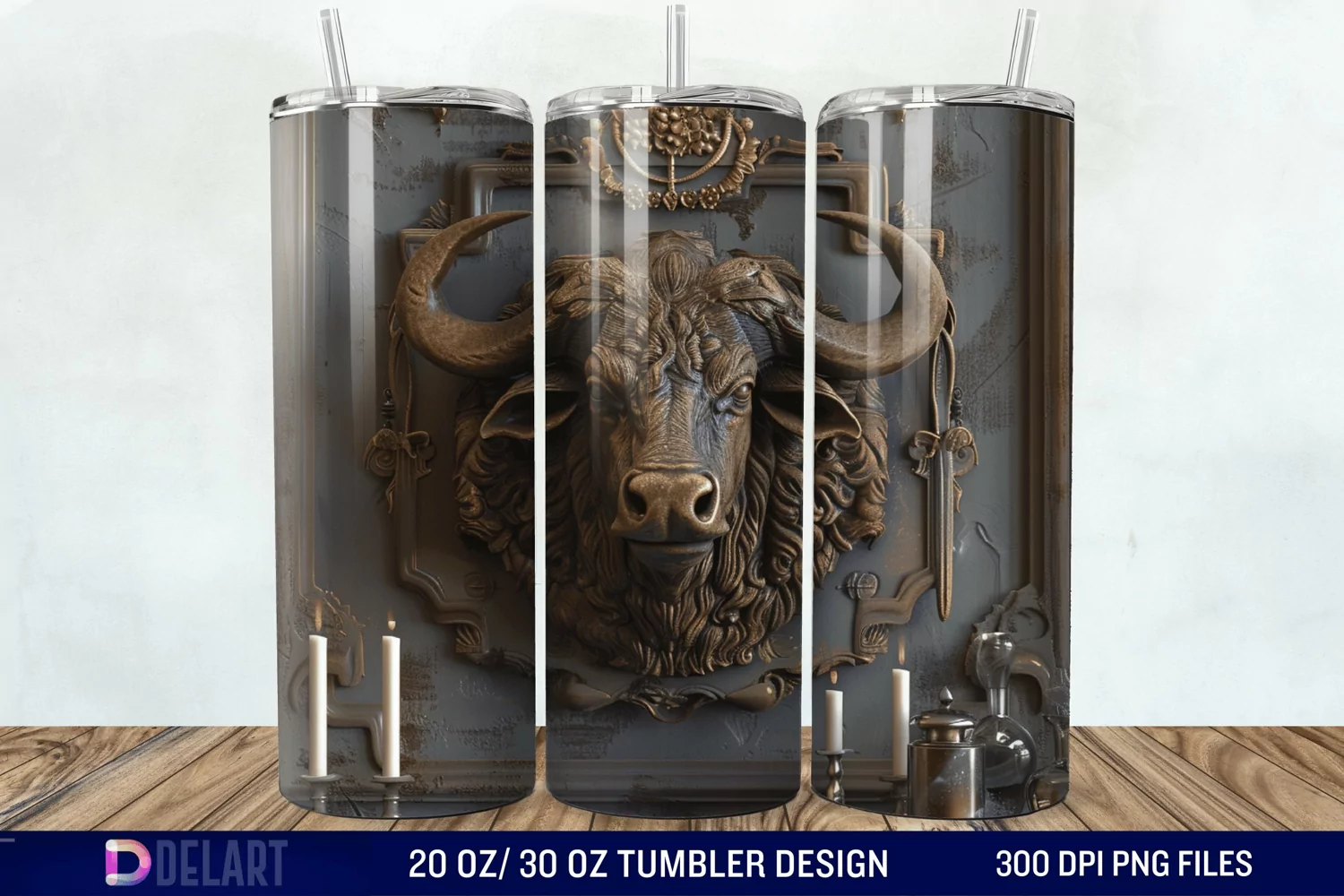 3D Vintage Buffalo Tumbler Wrap product image 1