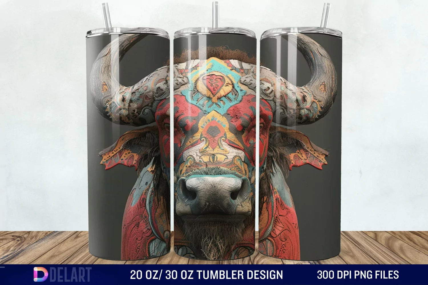 3D Vintage Buffalo Tumbler Wrap product image 1