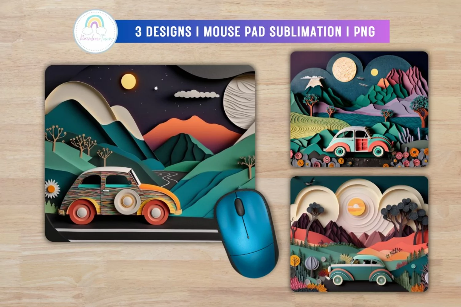 3D Vintage Car Mouse Pad Sublimation product image 1