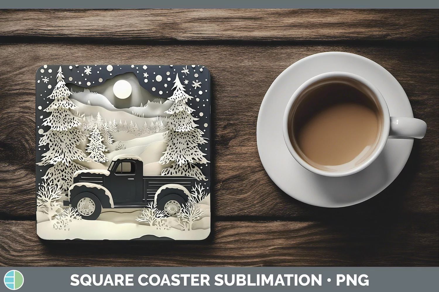 Gorgeous3D Square Coaster design.