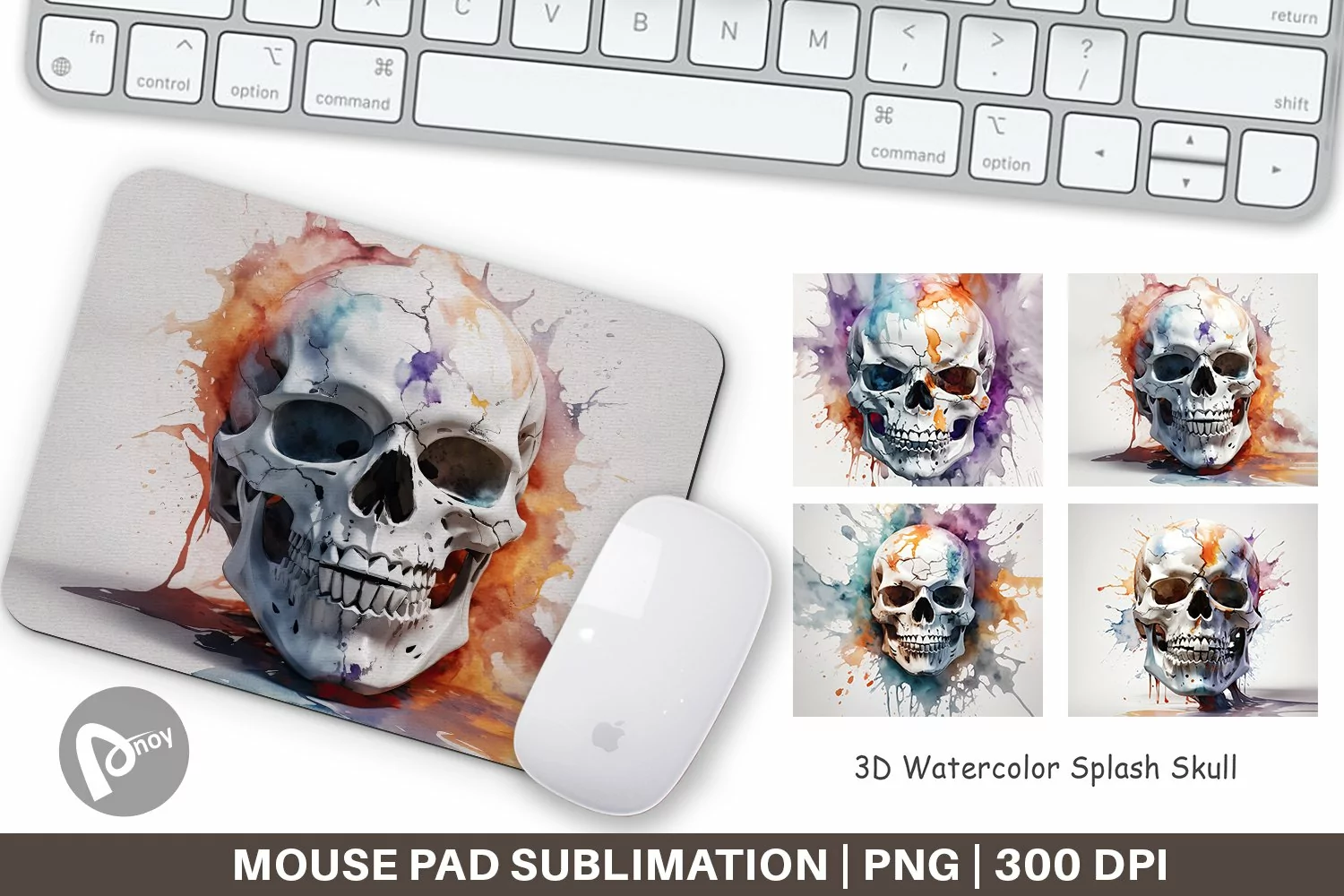 Mouse Pad 3D Water 3D Watercolor Splash Skullcolor Splash Sk product image 1