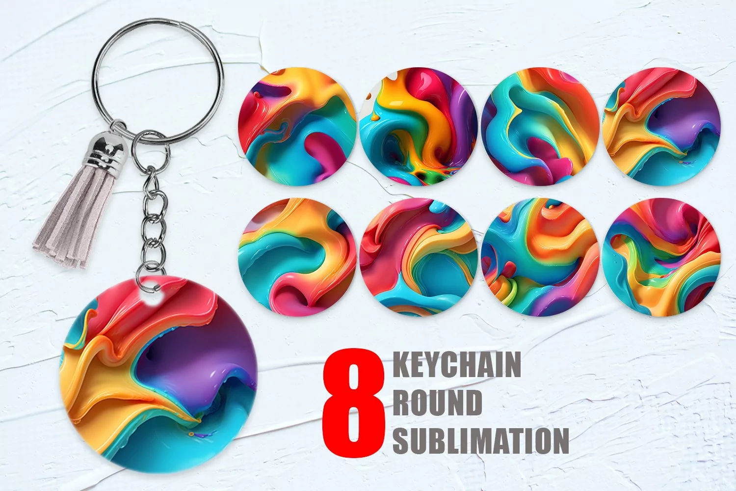3D Wave Liquid Keychain | Keyring product image 1