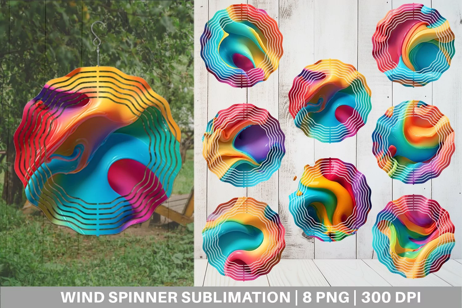3D Wave Liquid Wind Spinner | Sublimation Spinner Design product image 1