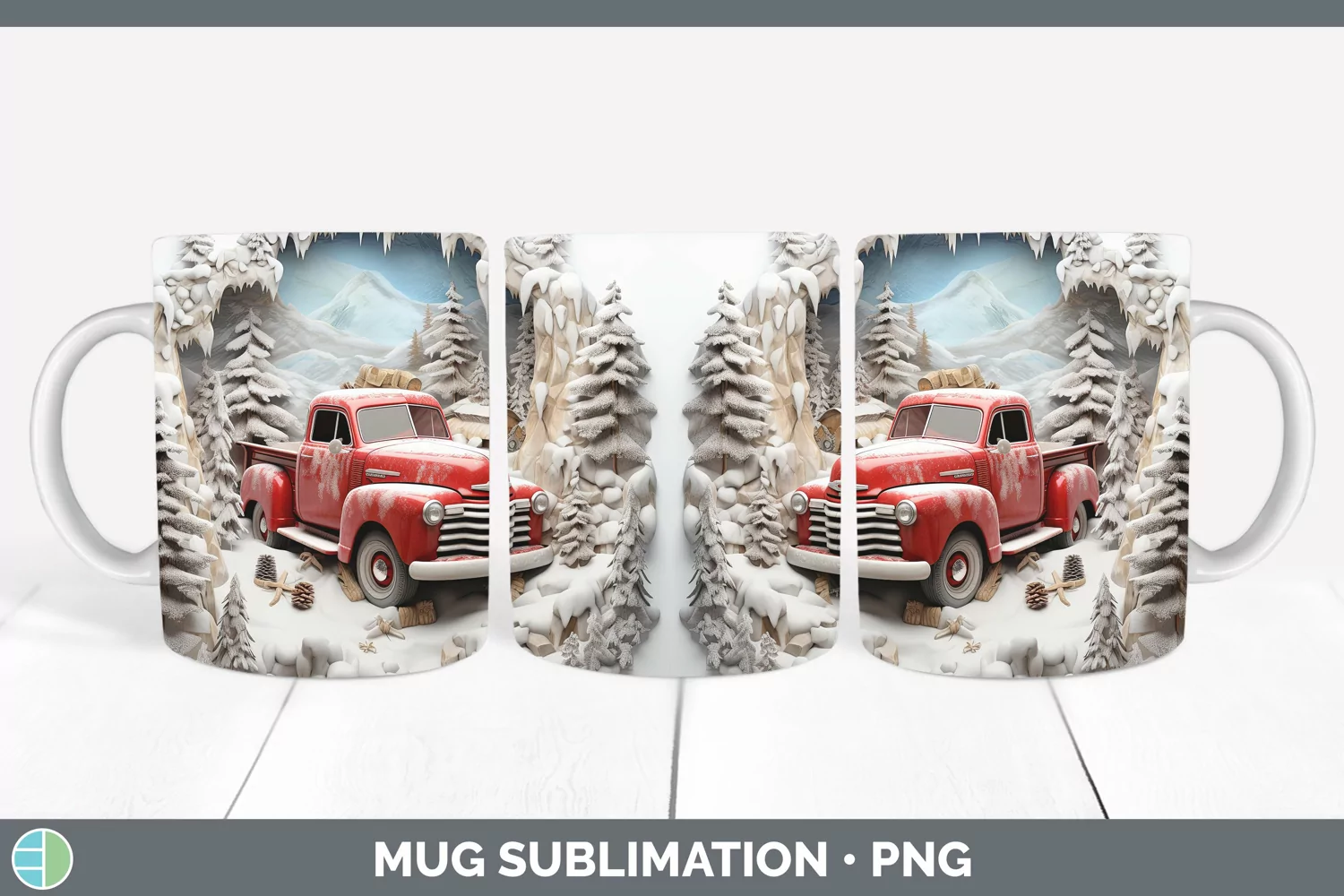 Gorgeous3D Winter Wall Mug Wrap design.
