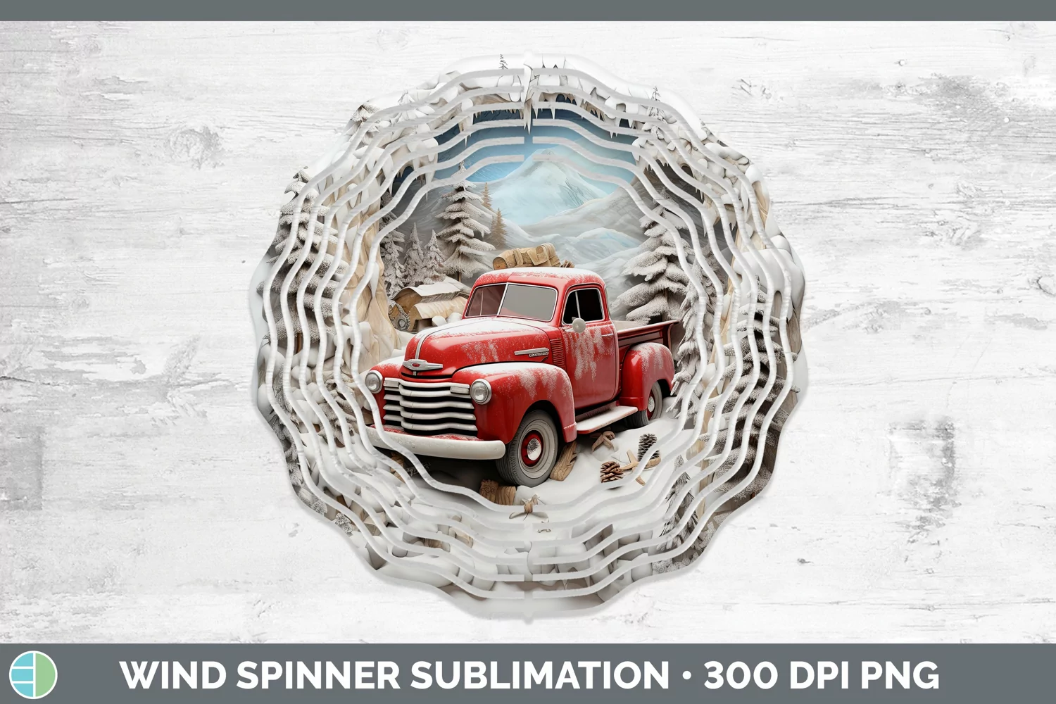Gorgeous3D Winter Wall Wind Spinner design.