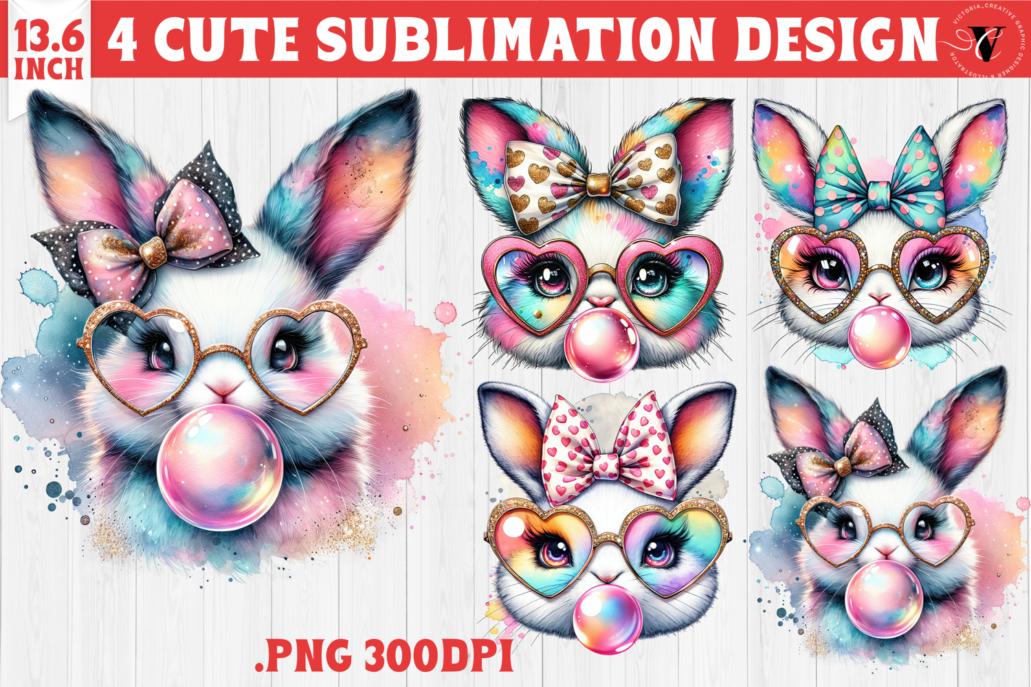 Coquette Easter sublimation | Easter Bunny Face product image 1