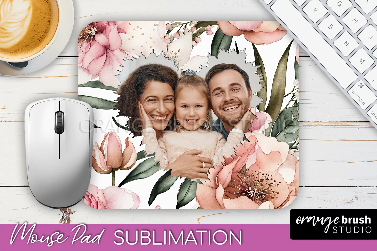 Photo Mouse Pad Sublimation, Floral Mouse Pad Picture Frame product image 1