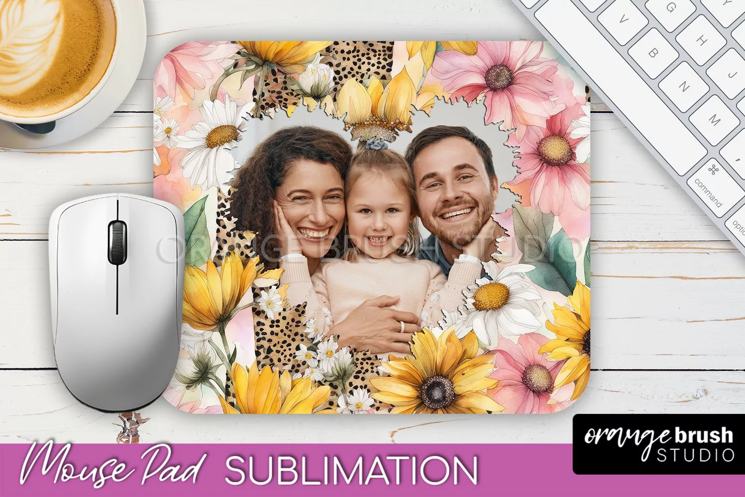Photo Mouse Pad Sublimation, Floral Mouse Pad Picture Frame product image 1