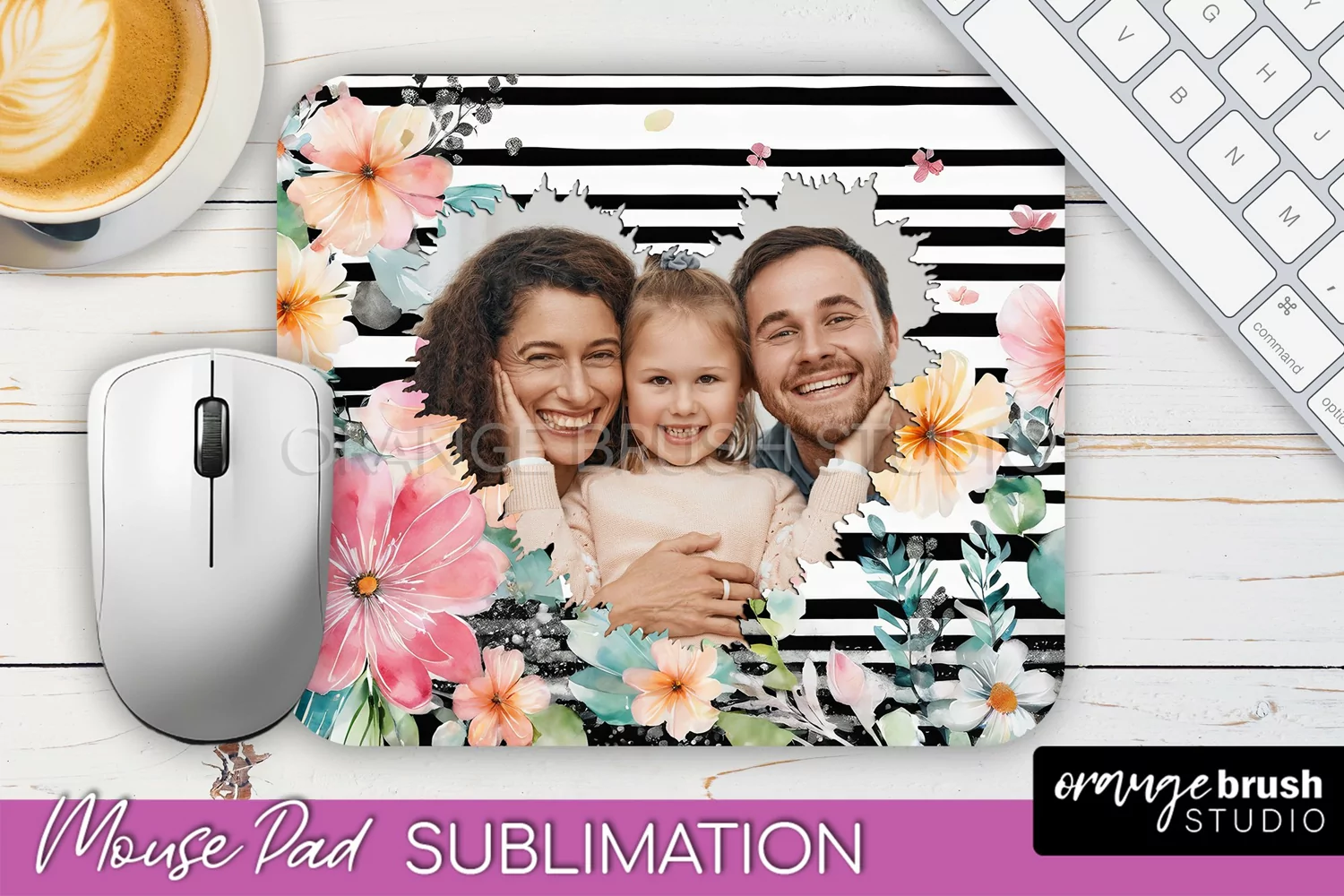 Photo Mouse Pad Sublimation, Floral Mouse Pad Picture Frame product image 1