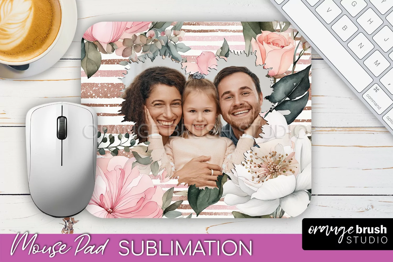 Photo Mouse Pad Sublimation, Floral Mouse Pad Picture Frame product image 1