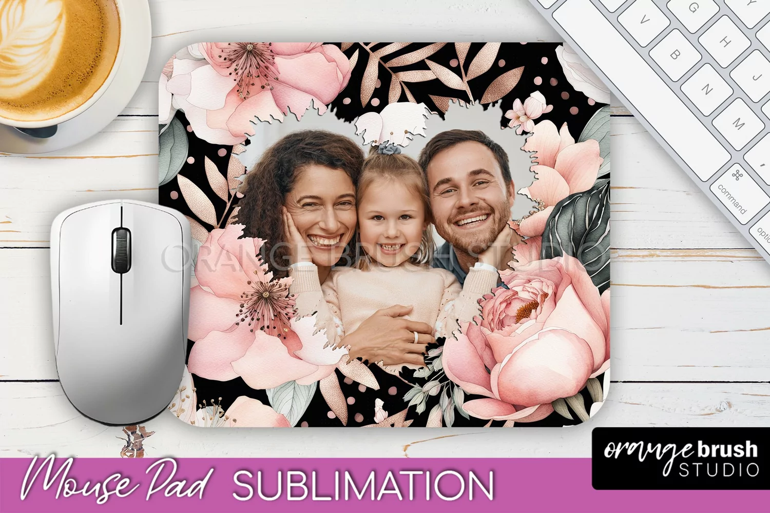 Photo Mouse Pad Sublimation, Floral Mouse Pad Picture Frame product image 1