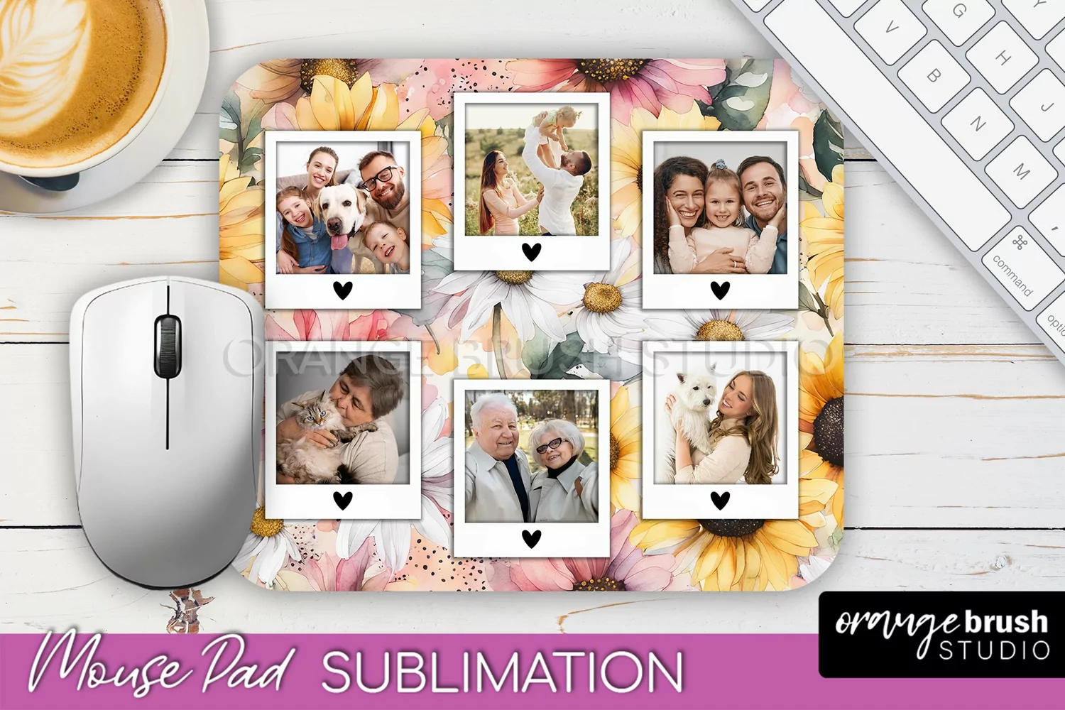Photo Mouse Pad Sublimation, Floral Mouse Pad Picture Frame product image 1