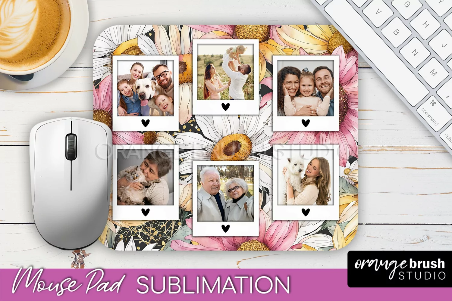 Photo Mouse Pad Sublimation, Floral Mouse Pad Picture Frame product image 1
